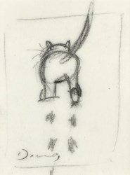 Chester's Favourite Ball (study) by Doug Hyde - Original Drawing on Mounted Paper sized 2x3 inches. Available from Whitewall Galleries